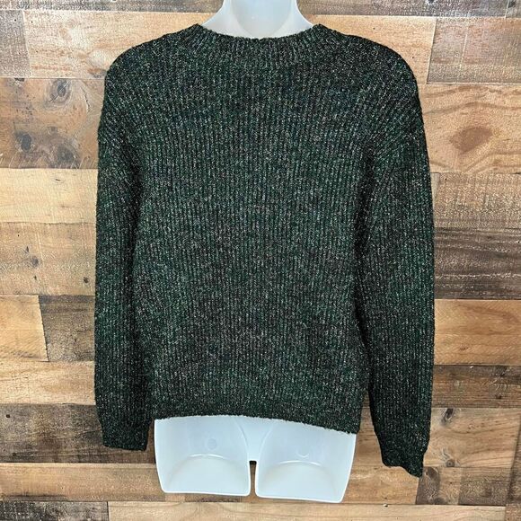 BP Crew Neck Sweater Marled Black Rainbow Flecks Metallic Threading XS - Picture 13 of 14